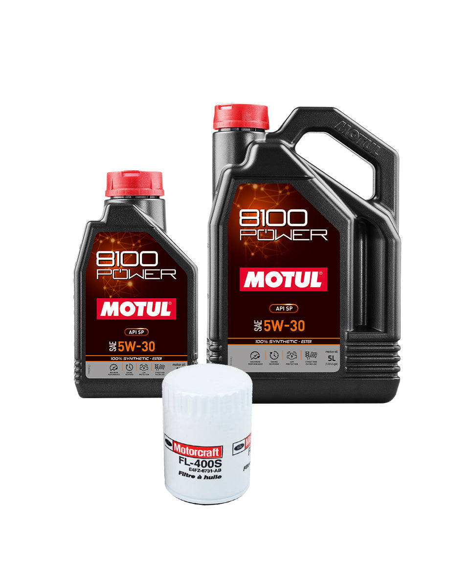 Motul 8100 Power Full Synthetic Oil Change Kit - Ford Focus ST - 2.0L EcoBoost