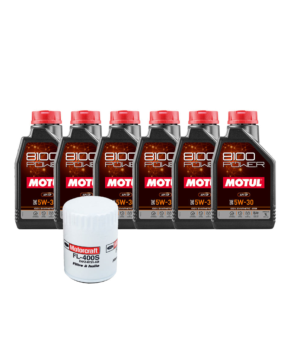 Motul 8100 Power Full Synthetic Oil Change Kit - Ford Focus ST - 2.0L EcoBoost