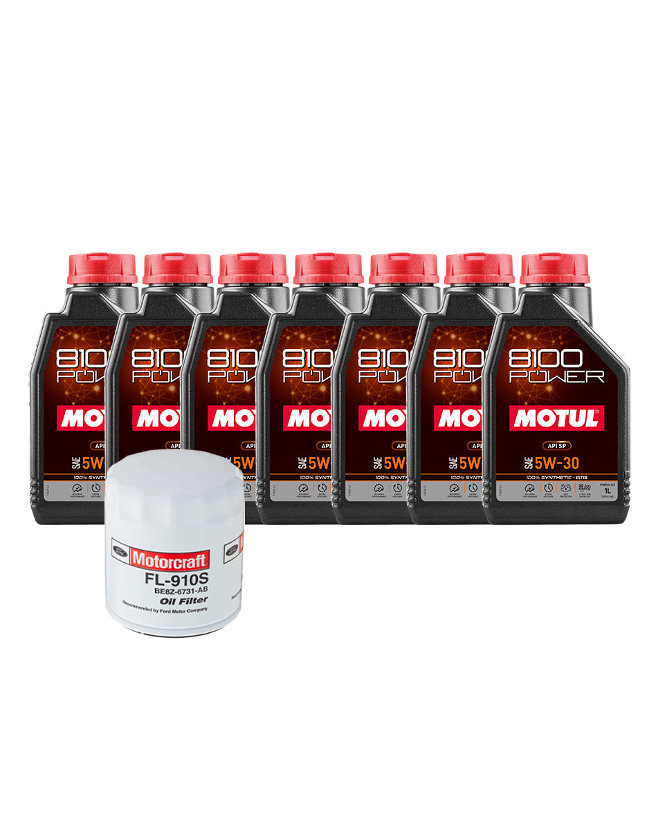 Motul 8100 Power Full Synthetic Oil Change Kit - Ford Ranger / Bronco - 2.3L EcoBoost