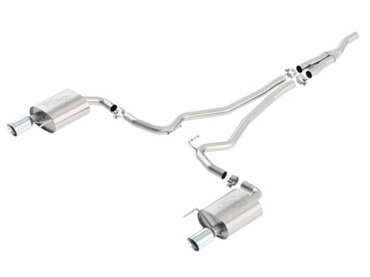 MUSTANG 2.3L ECOBOOST CAT BACK SPORT EXHAUST SYSTEM - CHROME TIPS