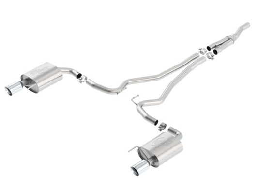MUSTANG 2.3L ECOBOOST CAT BACK SPORT EXHAUST SYSTEM - CHROME TIPS
